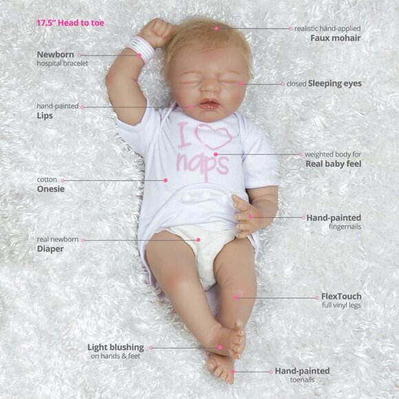 Paradise Galleries Baby Bundles: I Love Naps Collectors Doll - Picture 8 of 9